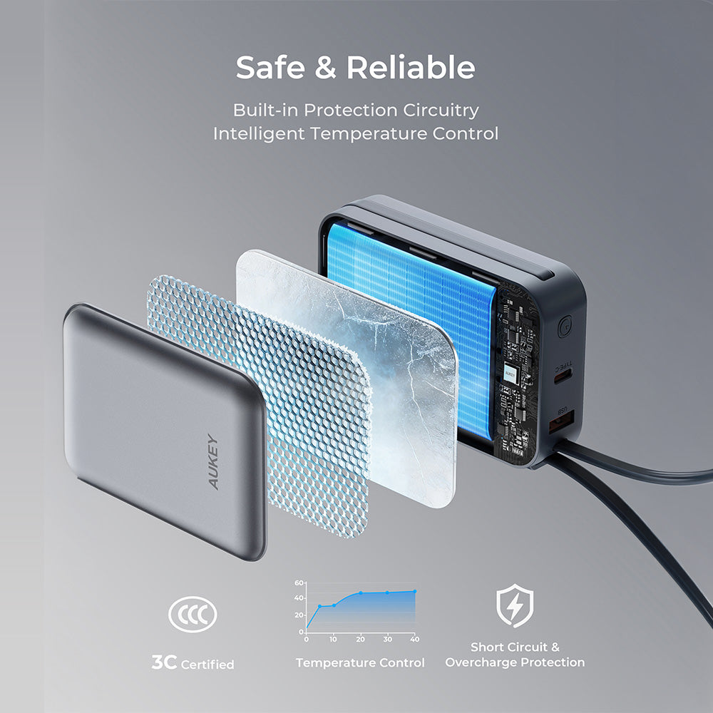 PB-Y92L 20K mAh 35W Swivel Mini L Power Bank with USB C and Lightning Cable - CCC Certification