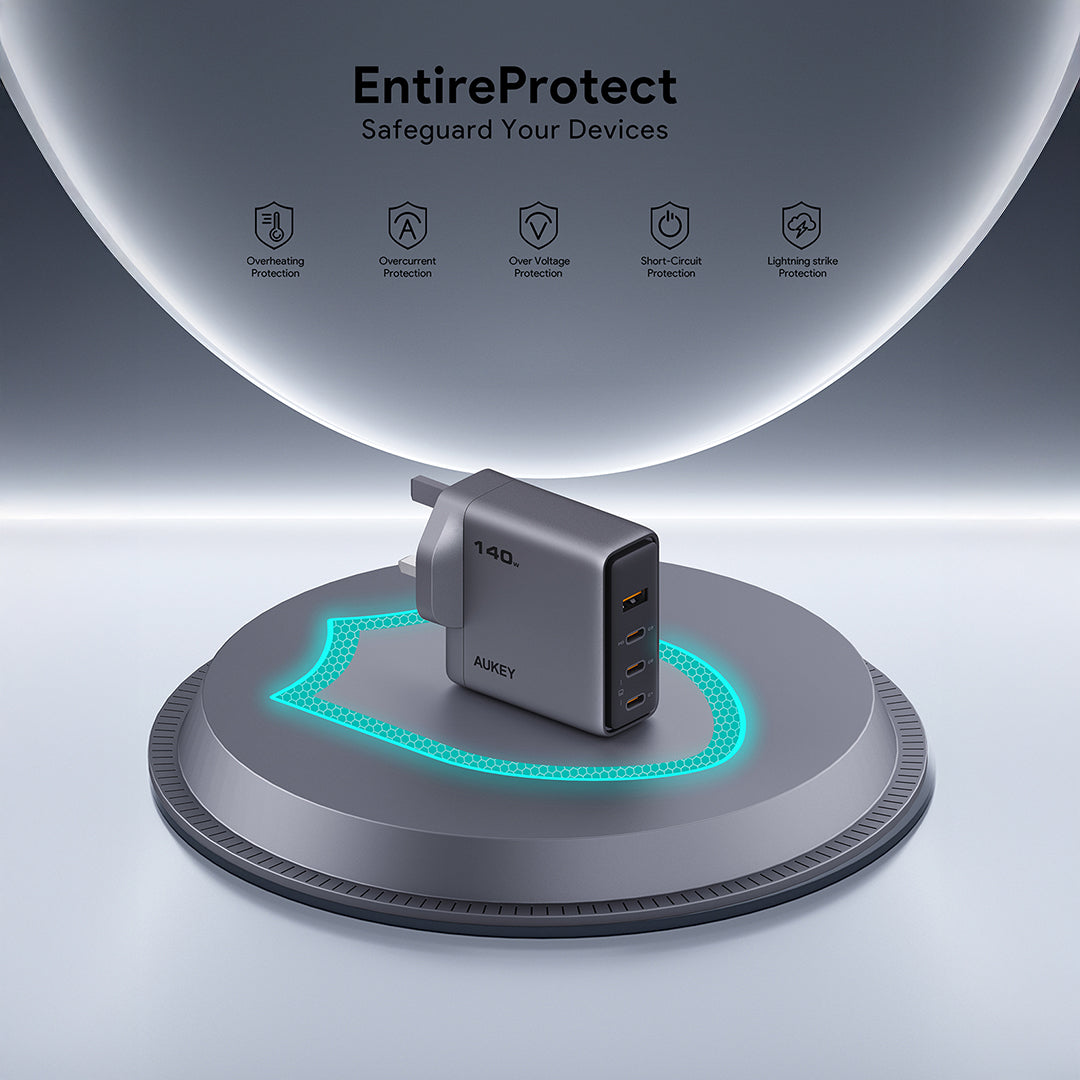 PA-C6 Comet Mix 4 140W PD 4-Port GaN Wall Charger with PPS for Laptop & Mobile