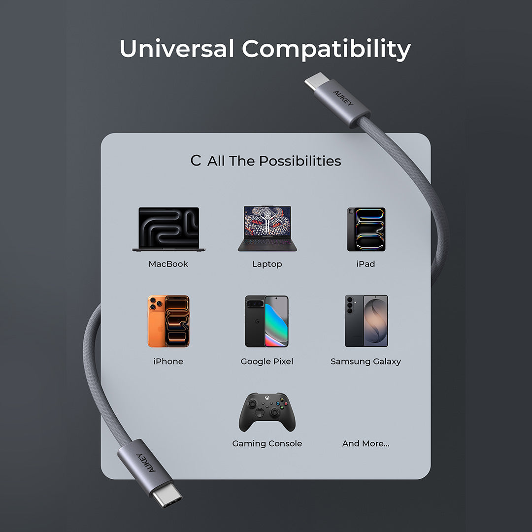 CB-DCC141 / CB-DCC142 CB-Circlet Blink 140W 2-in-1 DTY Braided USB-C to USB-C Cable -1m/2m