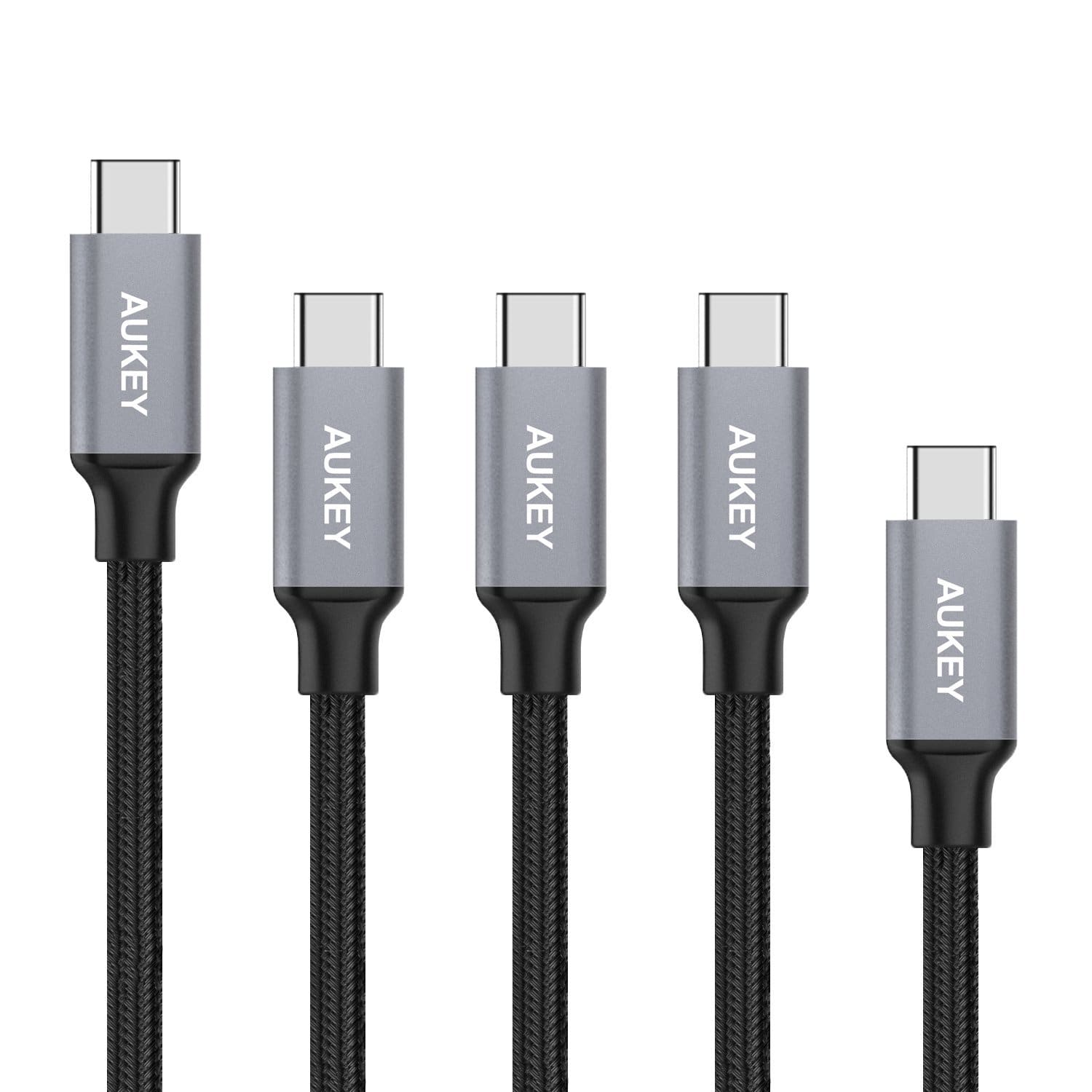 CB-CMD2 USB A To USB C Quick Charge 3.0 Durable Braided Nylon Cable (5 Pack)