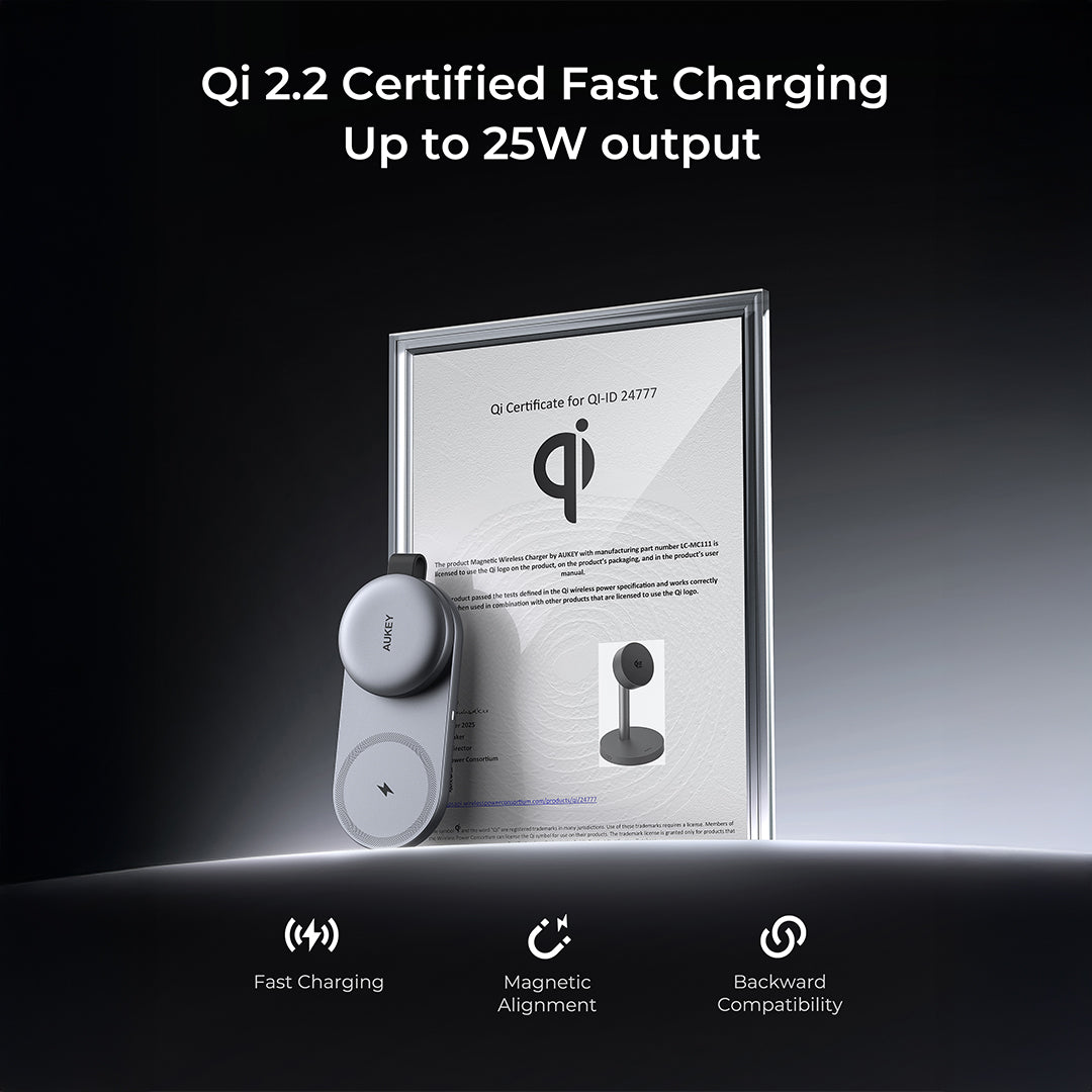 LC-MC314 Qi2.25W Foldable 3-in-1 Magnetic Fast Wireless Charger