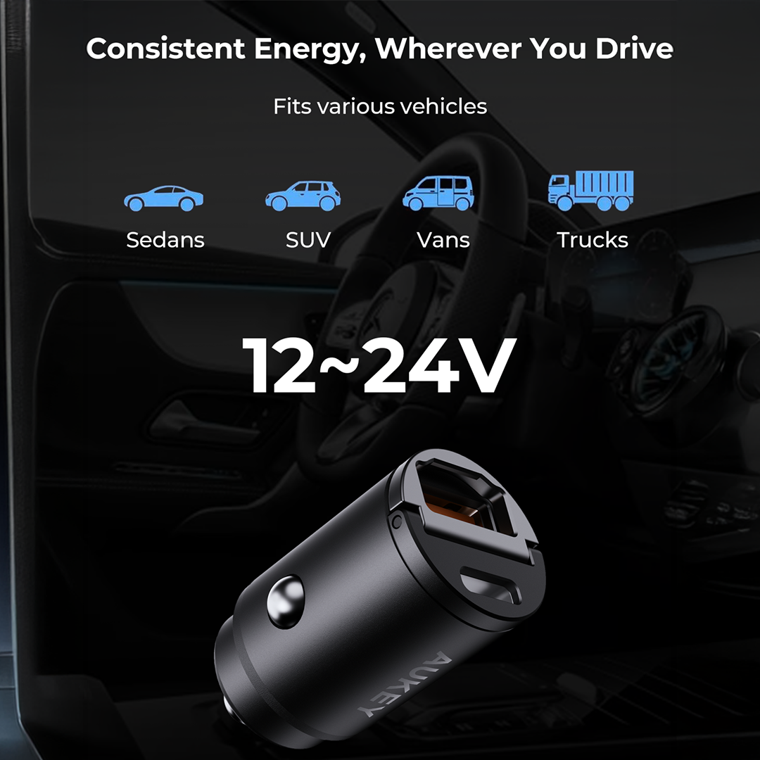 CC-A3P Enduro Nano AC 65W 2-Port Car Charger PD & QC