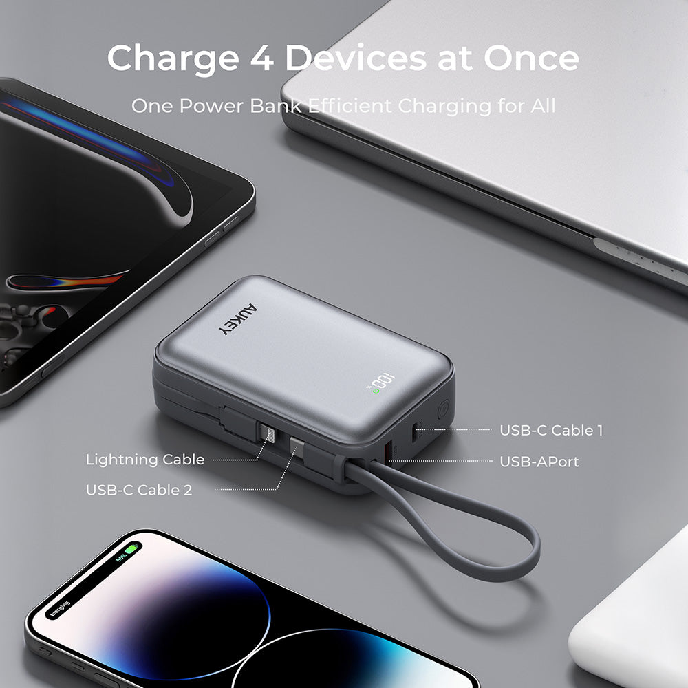 PB-Y92L 20K mAh 35W Swivel Mini L Power Bank with USB C and Lightning Cable - CCC Certification