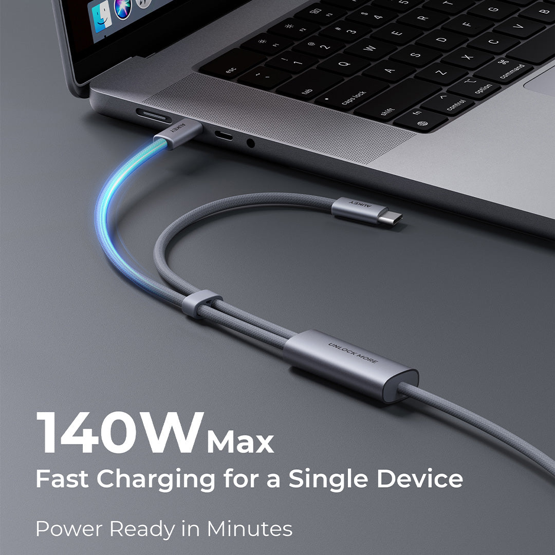 CB-DCC141 / CB-DCC142 CB-Circlet Blink 140W 2-in-1 DTY Braided USB-C to USB-C Cable -1m/2m