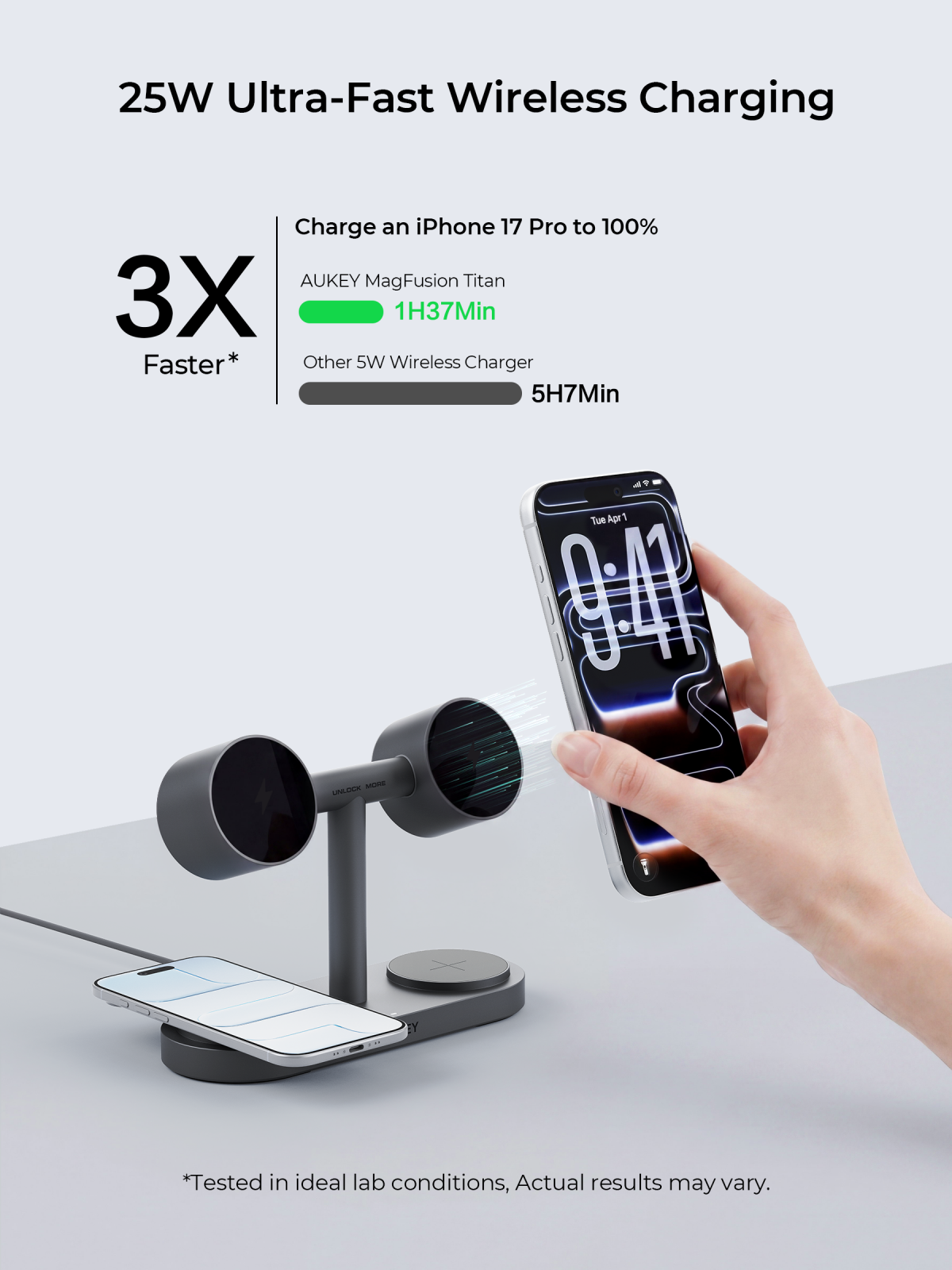 LC-MC411 MagFusion Titan 4-in-1 Qi2.2 25W Wireless Charging Station Charger