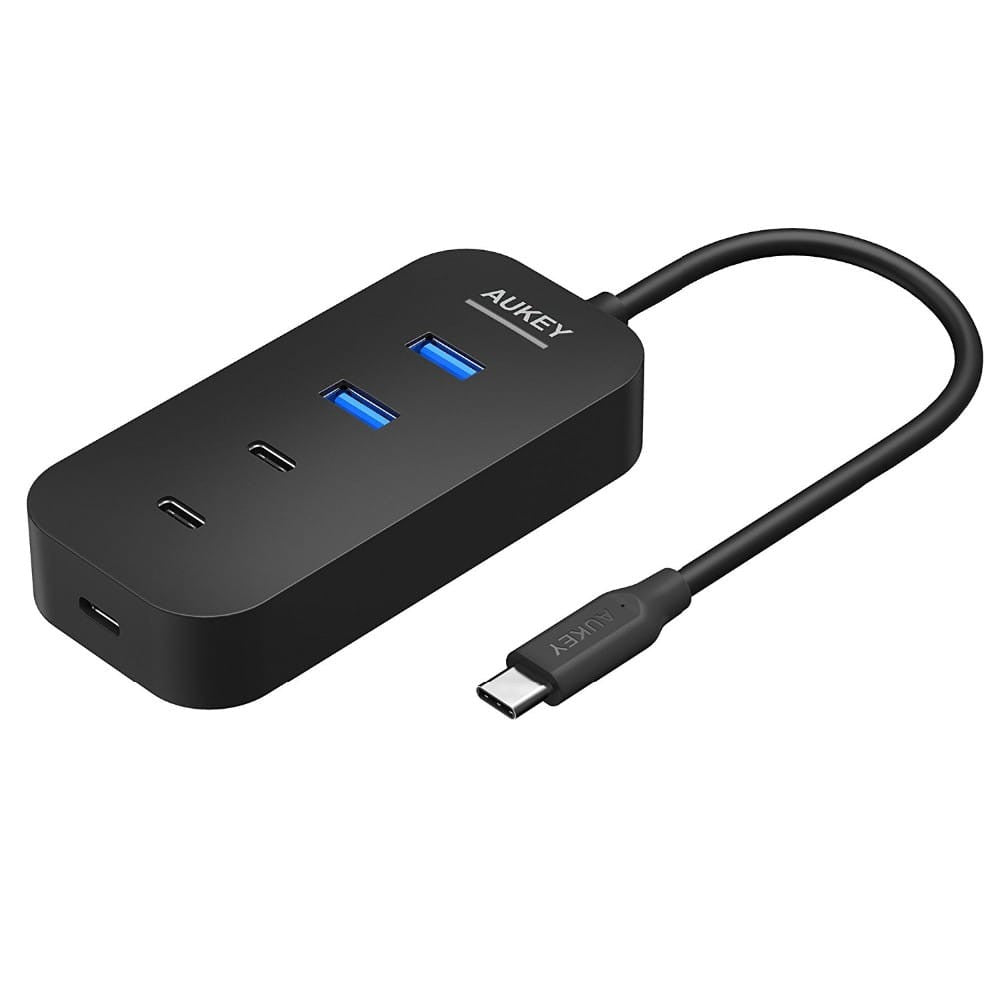 AUKEY CB-C48 USB C HUB Adapter ( 2 Port USB 3.0 + 2 Port USB C + 1 Port USB C with PD) - Aukey Malaysia Official Store