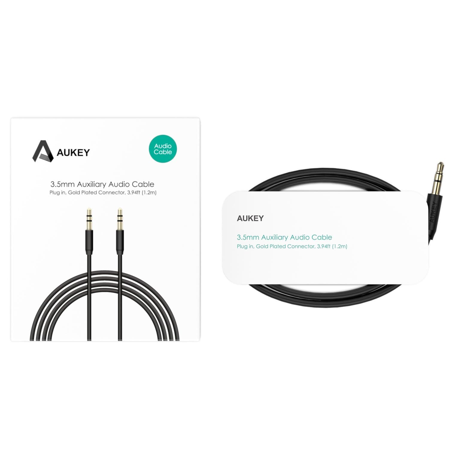 AUKEY CB-V10 Premium 3.5mm Audio Gold Plated AUX Cable 1.2 METER - Aukey Malaysia Official Store