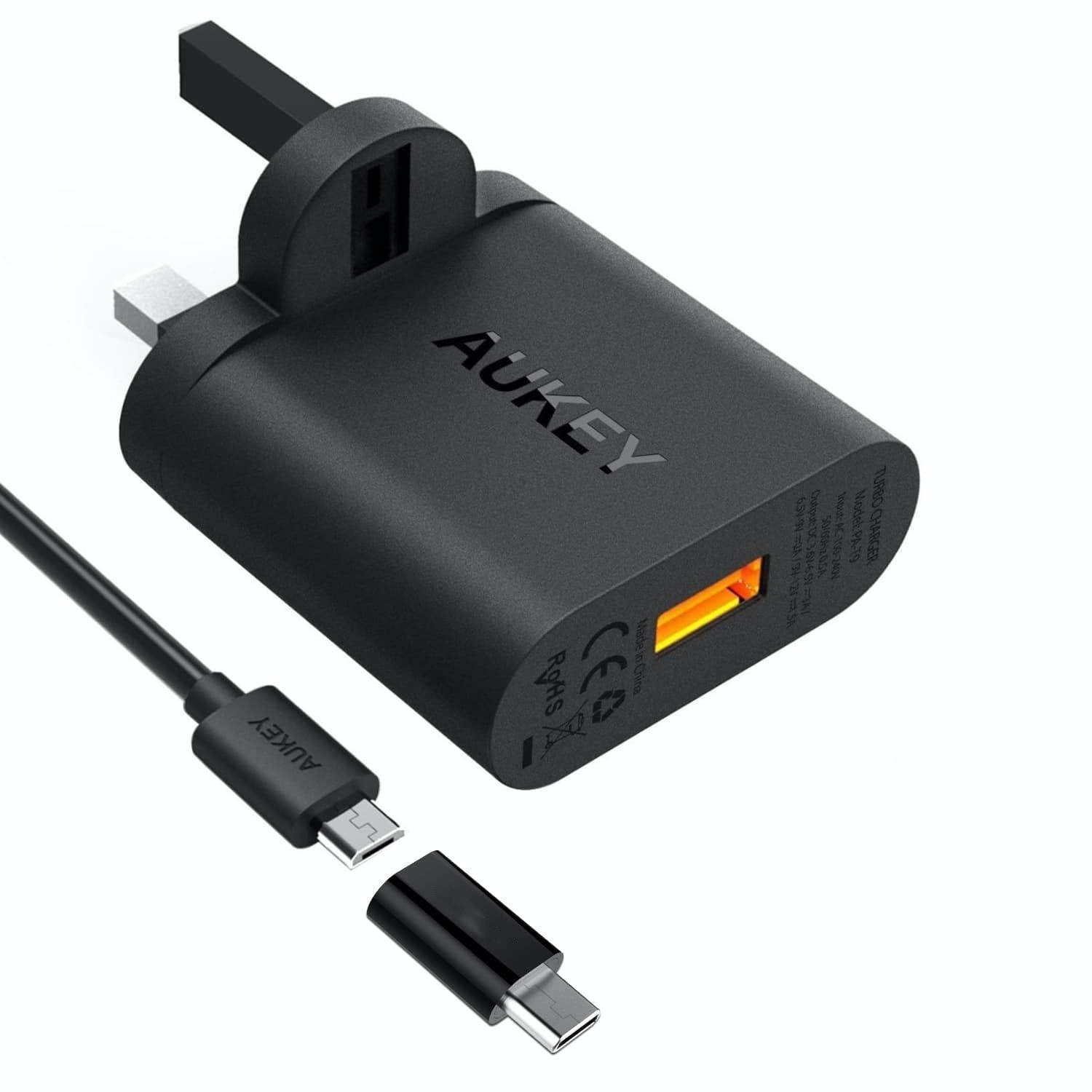 PA-T9 19.5W Quick Charge 3.0 Travel Charger + Micro USB to USB C Converter