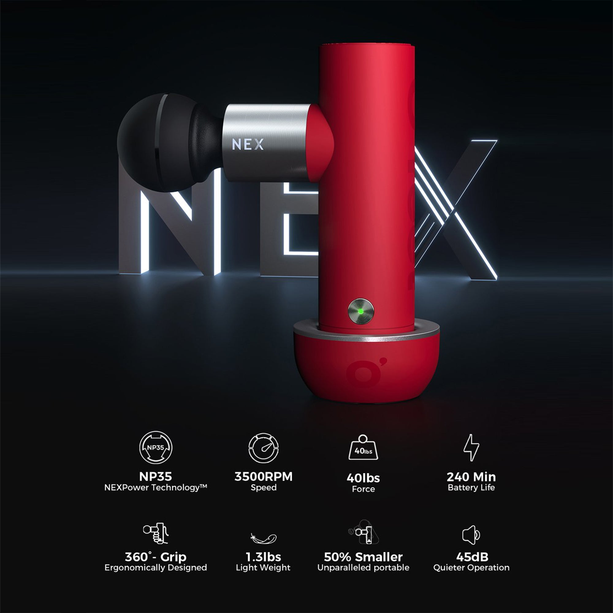 OYeet NEX Massage Gun for Deep Tissue Muscle Treatment Pain Relief and High-Intensity Vibration